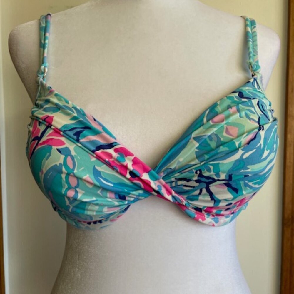 LILLY PULITZER Blossom Bikini Bra Underwear Top RN 15101 Turquoise Pink